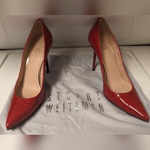 Stuart Weitzman Red Patent Leather Heels